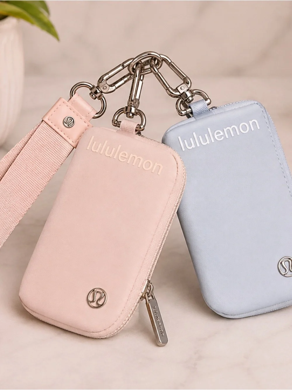 Lululemon Dual Pouch Wristlet Set – Pink & Light Blue